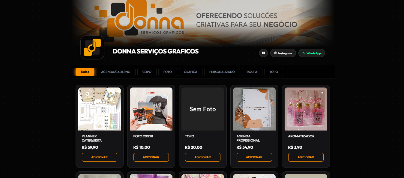 Catalogo online da Donna Servicos Graficos